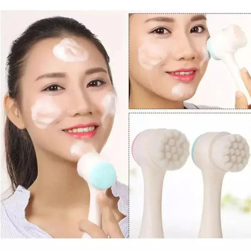 Double Sided Silicone Facial Cleanser Brush for Deep Cleansing and Exfoliation