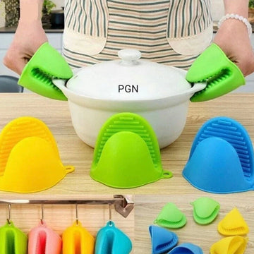 Silicone Heat Resistant Gloves Clips Insulation Non Stick Anti-slip Pot Bowel Holder Clip (Pair)